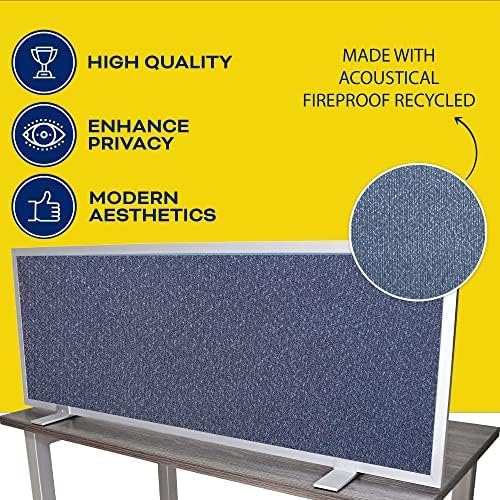 OBEX Acoustical Free Standing Privacy Screen, Cubicle Accessories Desk Privacy Panel, Desk Dividers for Office, Office Furniture Partitions Portable Sound Proof Dividers, 12" x 24", Graphite-DeskLoop Office