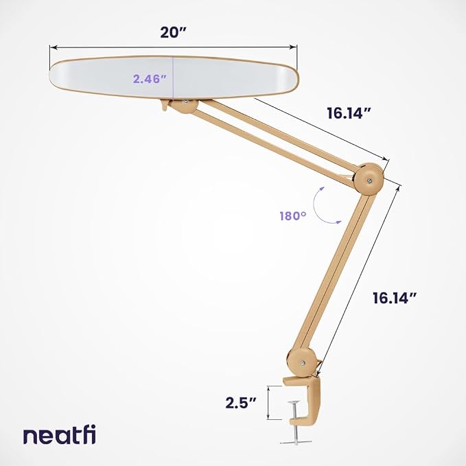 Neatfi XL 2, 200 Lumens LED Task Lamp, 4 Level Brightness, 3 Light Modes - Image 9