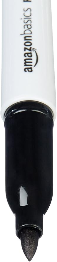 Amazon Basics Fine Tip Point Permanent Markers for Office, School, and Home Use, Black, 24 Pack-DeskLoop Office