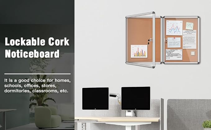 Mifuro 2 Pack 26"x20" Enclosed Bulletin Board, Lockable Weather-Resistant - Image 8