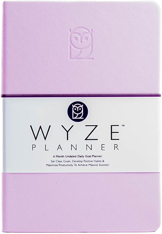 Undated Daily Planner – 6-Month A5 Productivity Organizer with Full Page Per Day, Hourly Schedule, Goal Setting, Habit Tracker, Weekly & Monthly Pages – Hardcover Time Management Notebook (Lilac)-DeskLoop Office