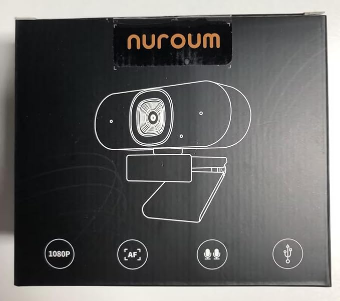 NUROUM V15AF 2K Webcam for PC, 1080p 60FPS AutoFocus Web Camera with Microphone, Privacy Cover and Mute, 75°FOV Dual Microphone USB FHD Computer Camera, Plug and Play for Zoom/Skype/Teams, White-DeskLoop Office