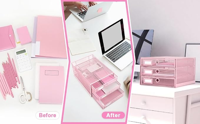 EXERZ Paper Sorter 3 Drawer Wire Mesh A4 / Desk Multifunctional Desk - Image 9