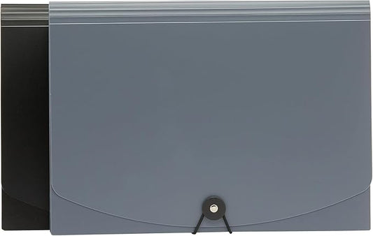Amazon Basics PBH-2556 Expanding File, Letter Size, 12-Pack, Black & Gray-DeskLoop Office
