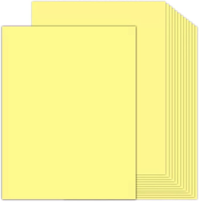 100 Sheets Yellow Cardstock 8.5 x 11 Thick Paper, Goefun 80lb Card Stock Printer Paper for Invitations, Menus, Wedding, DIY Cards-DeskLoop Office
