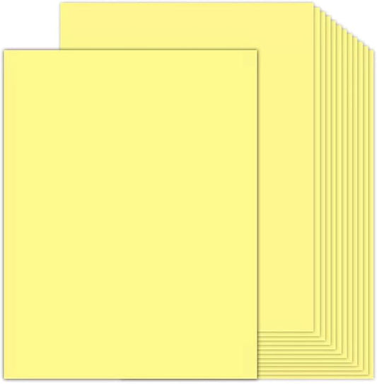 100 Sheets Yellow Cardstock 8.5 x 11 Thick Paper, Goefun 80lb Card Stock Printer Paper for Invitations, Menus, Wedding, DIY Cards-DeskLoop Office