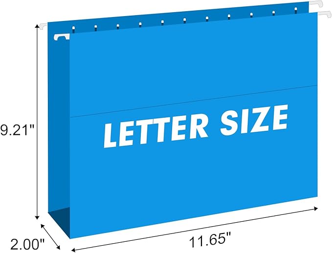Extra Capacity Hanging File Folders, RAZCC 60 Pack Letter Size Reinforced Hanging Folders with Heavy Duty 2 Inch Expansion for Bulky Files, Filing Cabinet, Adjustable Tabs, Assorted Colors-DeskLoop Office