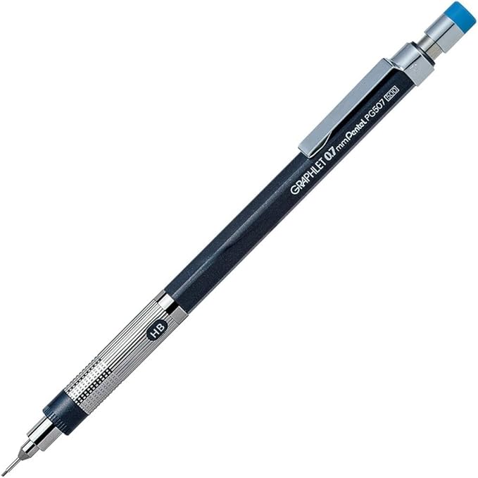 Graphlet Mechanical Drafting Pencil + Ain HB/B/2B leads, original Black slim pen case (0.7mm)-DeskLoop Office