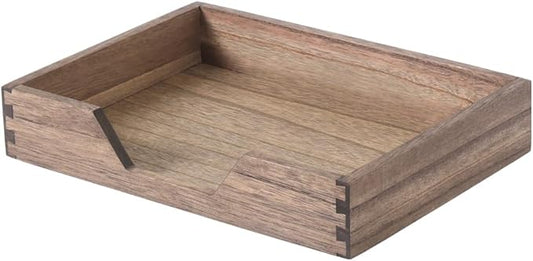 Wood Letter-Size Tray for Office Desktop Organizer - Wooden Front-Load Documents Tray for Mail, Paper, File, Magazine, Pen,Notebook Storage Paper Holder Trays Dark(DGTU-DK)-DeskLoop Office