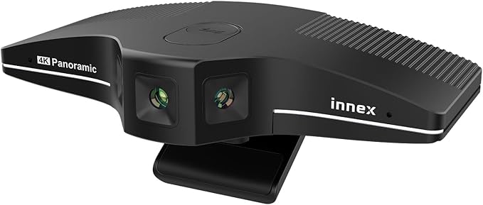Innex C831 180° Panoramic 4K Wide Angle Webcam with Microphone, AI Facial Tracking for Windows, Mac, Easy Setup Conference Room Camera with Flexible View Angle for Meeting Room, Huddle Space-DeskLoop Office