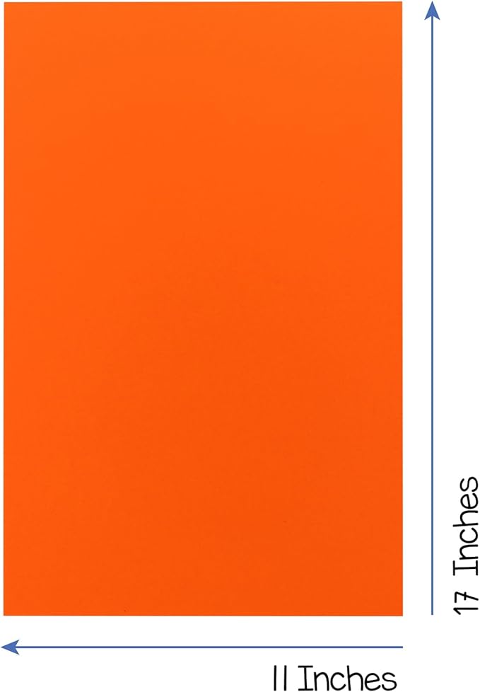 Hygloss Dark Orange Bright Colored Cardstock - 11x17-Inch, 50 Sheets, 65 lb/ 176 gsm, Fade-Resistant, Acid-Free Color Card Stock Paper-DeskLoop Office