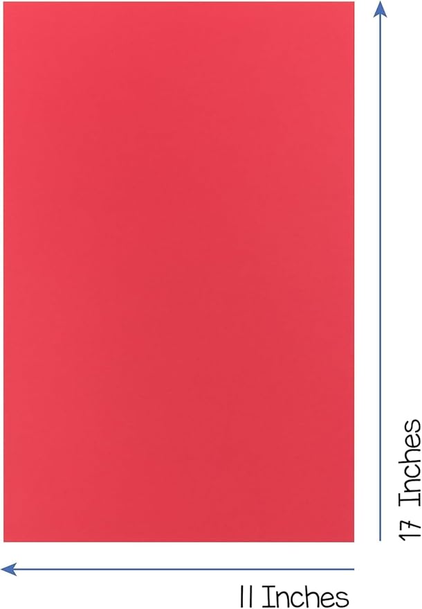 Hygloss 50 Sheets Holiday Christmas Colored Cardstock - 11x17-Inch Red and Green Letter Size Color Cardstock Paper - 65 lb/ 176 gsm, Acid-Free, Fade-Resistant-DeskLoop Office