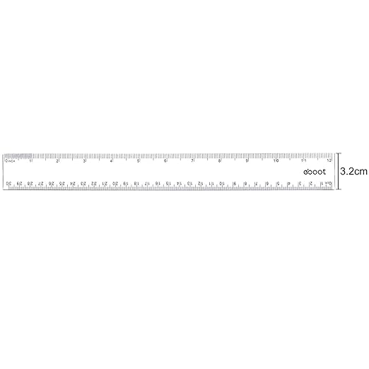 Eboot 2 Pack Clear Plastic Ruler 12 Inches Straight Ruler Plastic Measuring Tool for Student School Office-DeskLoop Office