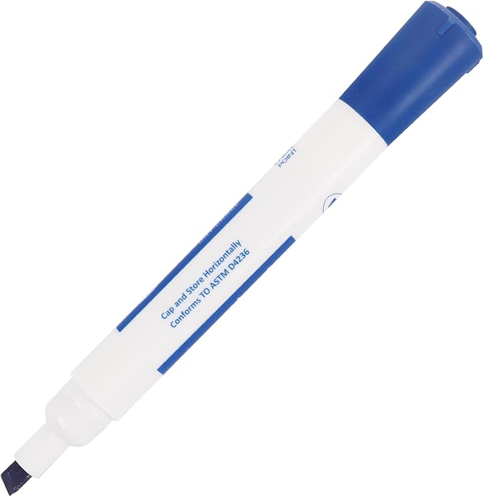 Amazon Basics Dry Erase Markers For Whiteboards, Chisel Tip, Low-Odor, Blue, Pack of 12-DeskLoop Office