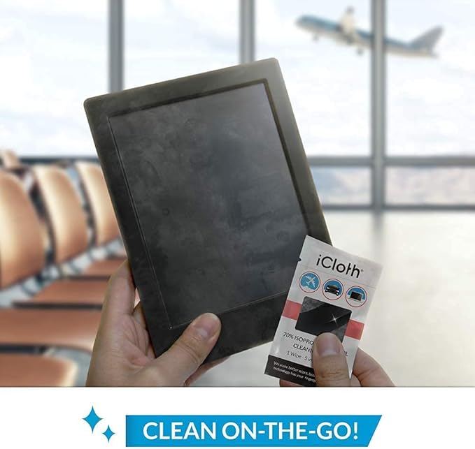 iCloth 70% Isopropyl Alcohol Large Screen and Electronics Wipes, Lint-Free, Streak-Free, Fast-Drying, Removes Dust and Fingerprints (700 Wipes)-DeskLoop Office