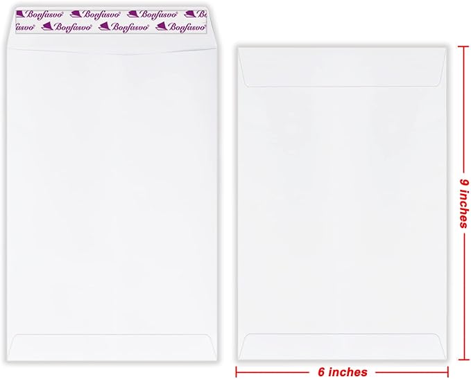 300 Pack 6x9 White Catalog Envelopes Peel & Seal Security Mailing Envelopes 120GSM Kraft Paper self Seal Envelopes for Invitations Papers Photos Documents Pictures Papers Files-DeskLoop Office