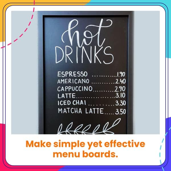 Chalkola 6 White Liquid Chalk Markers - White Dry Erase Liquid Chalk Pens for Chalkboard Signs, Blackboard, Car Window, Glass, Bistro | Variety pack - (3x) 3mm Fine Tip + (3x) 6mm Bold Size Ink Marker-DeskLoop Office