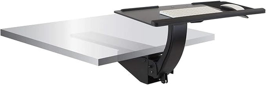 Mount-It! Sit Stand Keyboard Tray, Height Adjustable Under Desk Keyboard and Mouse Drawer, Full Motion Standing Design with 13.4 Inches of Vertical Adjustment, 26.5 in Wide Platform-DeskLoop Office