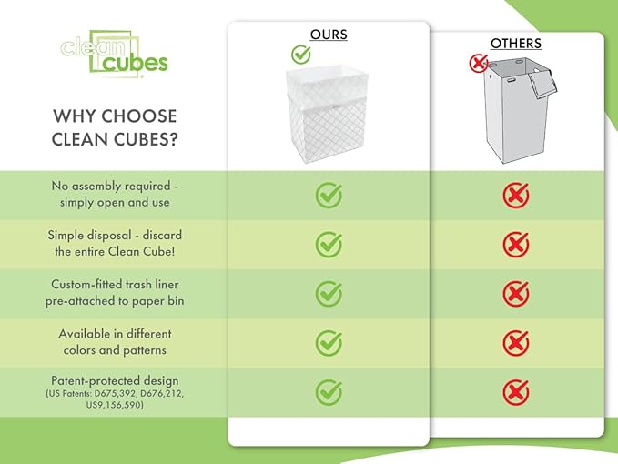 | 13 Gallon Disposable Trash Cans (6-Pack) with Fitted Trash Bags - Reusable Garbage and Recycling Bins for Parties, Events, and More (Trellis - 17" Height x 13.5" Width x 10" Depth)-DeskLoop Office