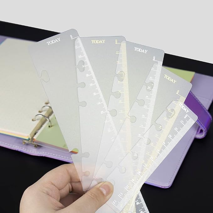 10pcs B5 Binder Dividers Ruler Gold Hot Stamping 25cm Scale 9 Holes Gilding - Image 8