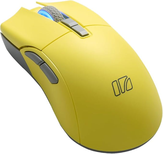 iRocks M31R Wireless Gaming Mouse, Triple Mode 2.4G/ Bluetooth/USB-C Detachable Cable Gaming Mouse, Kailh GM8.0 Switches, Advanced PixArt PAW3395 Optical Sensor, Up to 26,000 DPI - Lemon Yellow-DeskLoop Office