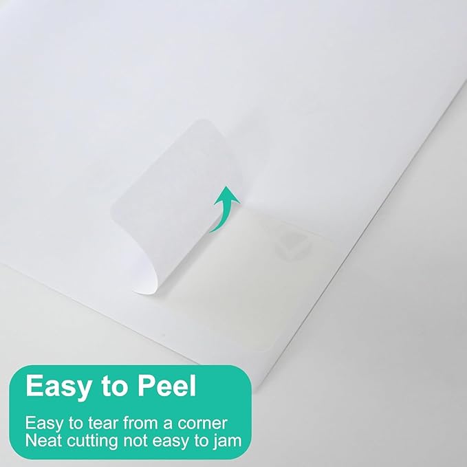 L LIKED 2" x 4" Label Stickers, Printable White 500 Sheets for Laser/Inkjet Printing - Matte White, 10 per Sheets (5000 Labels)-DeskLoop Office