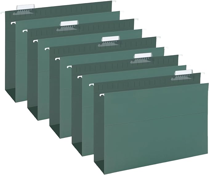 HERKKA Extra Capacity Hanging File Folders, 30 Pack Reinforced Legal Size Hanging Folders with Heavy Duty 2 Inch Expansion, Designed for Bulky Files, Medical Charts, Green-DeskLoop Office