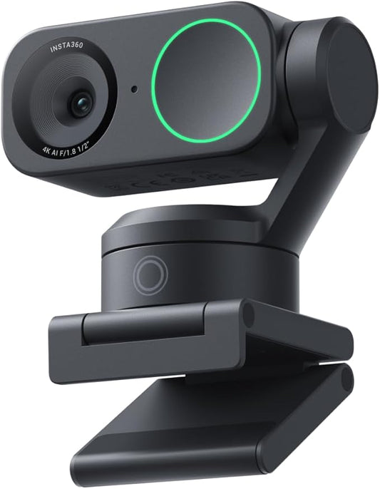 Insta360 Link 2 - PTZ 4K Webcam for PC/Mac, 1/2" Sensor, AI Tracking, HDR, AI Noise-Canceling Mic, Gesture Control for Streaming, Video Calls, Gaming, Works with Zoom, Teams, Twitch & More-DeskLoop Office