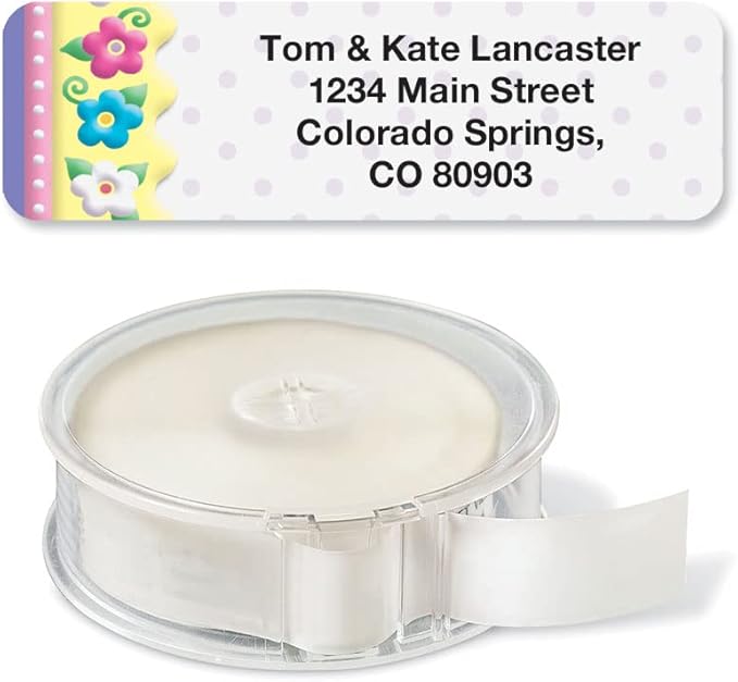 Colorful Images Frosting Flowers Rolled Personalized Return Address Mailing Labels with Dispenser, Customize with Name & Shipping Address, 250 ¾” x 2½” Self Adhesive, Easy Peel Label Roll-DeskLoop Office
