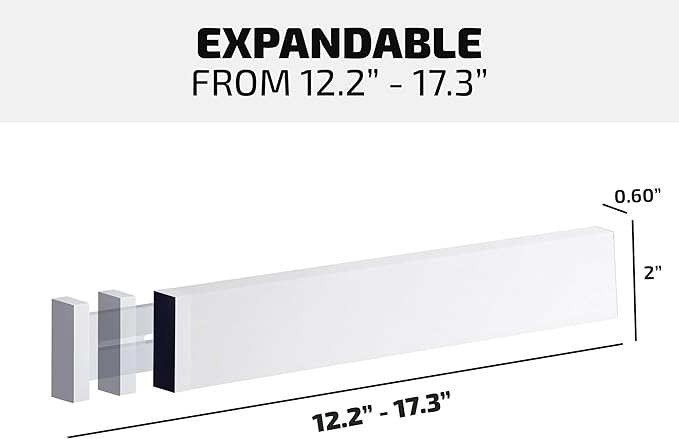 4 Pack Drawer Dividers Bamboo 2.6" High, 12.5"-17" Adjustable Drawer Organizers for Clothes, Expandable Dresser Separators in Bedroom/Bathroom/Kitchen/Office Organization and Storage (White)-DeskLoop Office