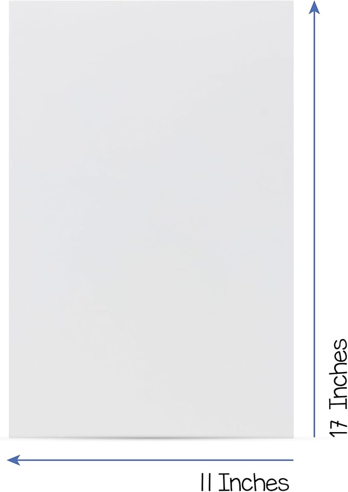 Hygloss White Cardstock - 11x17-Inch, 50 Sheets, 65 lb/ 176 gsm, Fade-Resistant, Acid-Free Color Card Stock Paper-DeskLoop Office