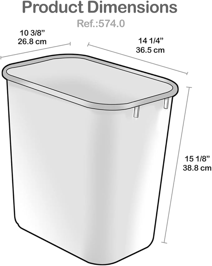 Acrimet Wastebasket Bin for Recycling, 6.75 Gallon/ 27 Quart/ 25.552 Liter (Made of Plastic) (Metal/Yellow, Paper/Blue, Glass/Green, Plastic/Red) (Set of 4)-DeskLoop Office