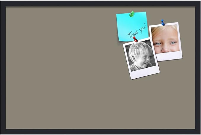 PinPix 34x22 Inch Cork Bulletin Board. This Decorative Framed Pin Board Comes with Pewter Design and a Satin Black Frame. Ideal for Home Office Decor or Message Board (PinPix-1812)-DeskLoop Office