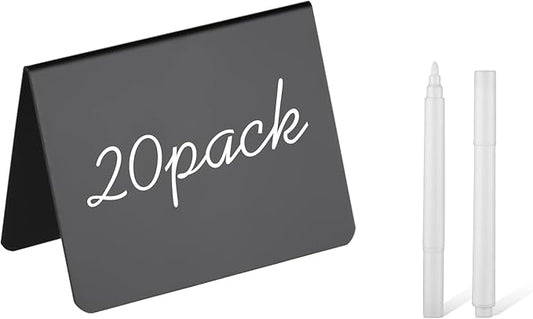 20 Pack 4"x3"Mini Chalkboard Signs for Chalk Sign for Food - Party - Buffet - Table Sign Chalkboard - Wedding - Bakery - Small Chalkboard Sign - Mini Chalkboard Signs for Food-DeskLoop Office