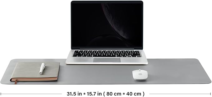 Cork Desk Mat - Dual-Sided Desk Pad for Office and Home - Desk Organization and Accessories - Ideal for Large Mouse Pad and Desk Mats on Top of Desks(Gray,80cmx 40cm)-DeskLoop Office