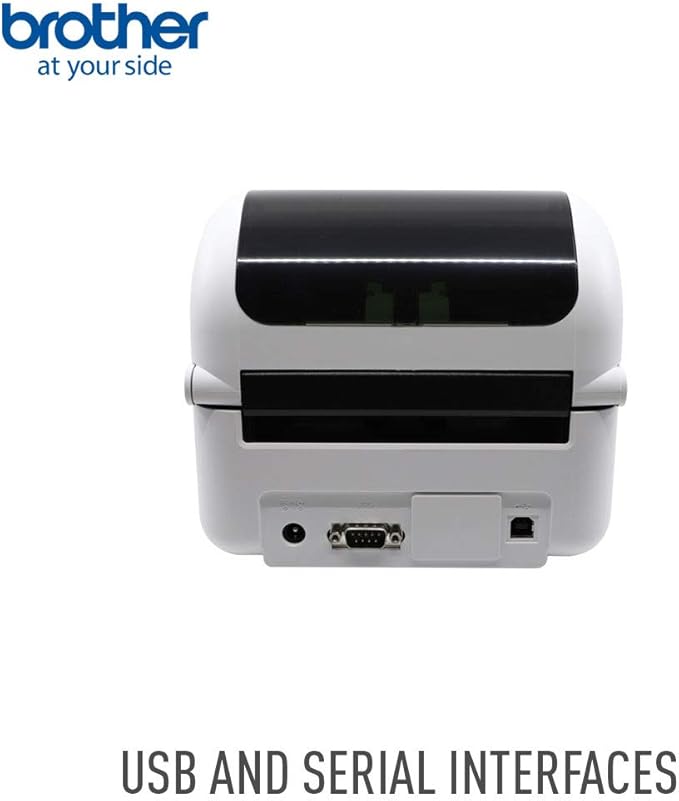 Brother TD4410D 4-inch Thermal Desktop Barcode and Label Printer, for Labels, Barcodes, Receipts and Tags, 203 dpi, 8 IPS, Standard USB and Serial, 6.1"x7.1"x8.8"
