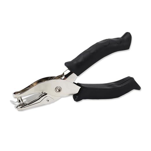 1/4” Circle Shaped Hole Puncher,Handheld Single Hole Punch with Black Soft Grip Handle,One Hole Paper Punch for Paper Crafts Tag in Home, Office, Classroom.-DeskLoop Office