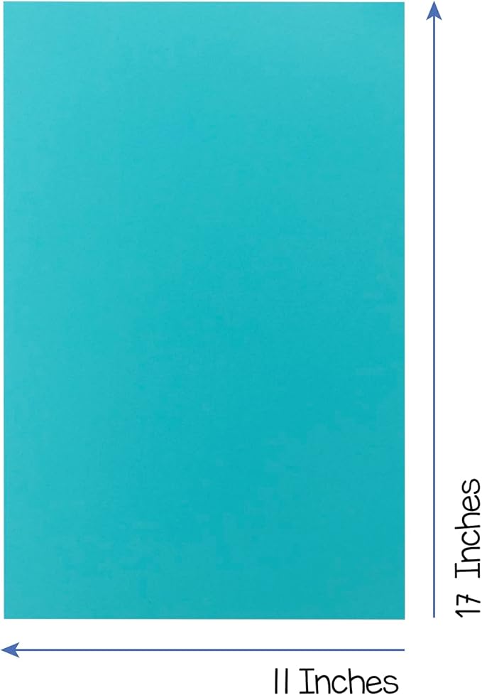 Hygloss Light Blue Bright Colored Cardstock - 11x17-Inch, 50 Sheets, 65 lb/ 176 gsm, Fade-Resistant, Acid-Free Color Card Stock Paper-DeskLoop Office