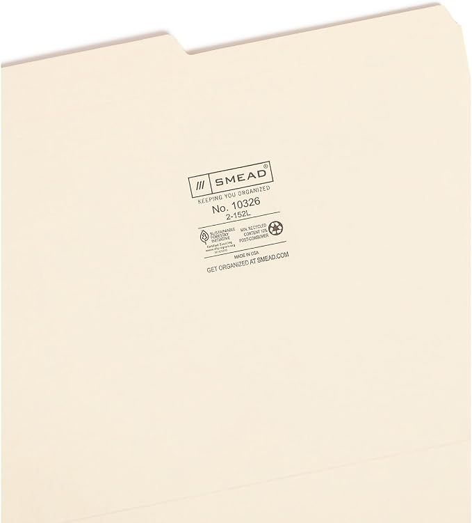 Smead File Folder, Reinforced 1/2-Cut Tab, Letter Size, 100 per Box - Image 5