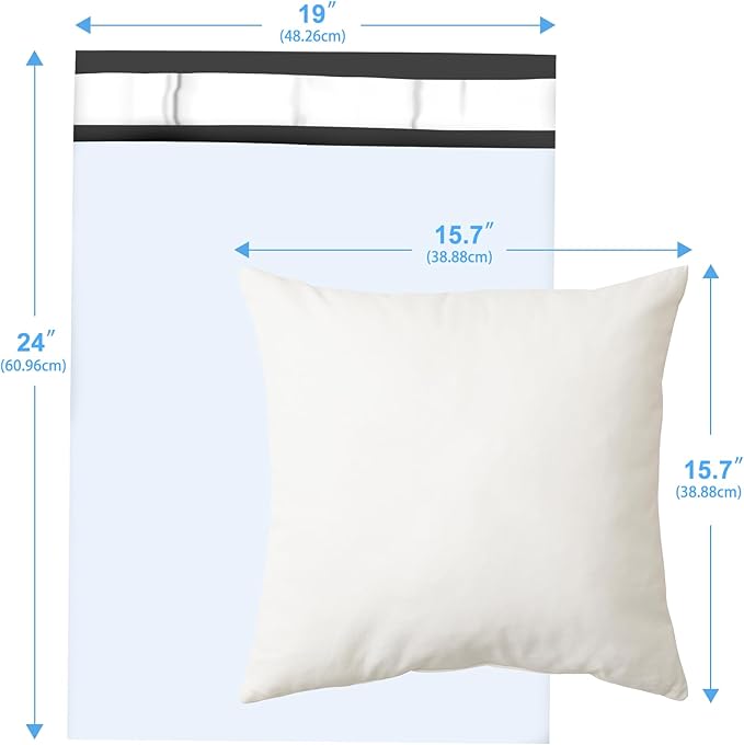 Large Poly Mailers 19x24 Inch 100 Pack, Shipping Bags for Clothing with Self-Sealing Tear-Resistant, Waterproof Poly Bags, Mailing Envelopes for Small Business (White)-DeskLoop Office