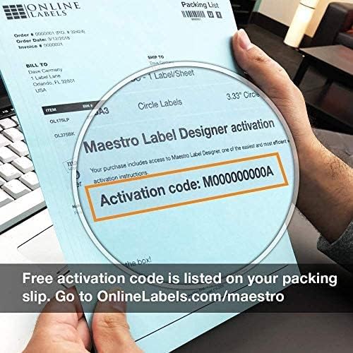 4 x 4 Square Label - Pack of 20,000 Labels, 5,000 Sheets - Inkjet/Laser Printer - Online Labels-DeskLoop Office