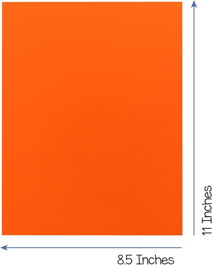 Hygloss Dark Orange Bright Colored Cardstock - 8.5x11-Inch, 90 Sheets, 65 lb/ 176 gsm, Fade-Resistant, Acid-Free Color Card Stock Paper-DeskLoop Office