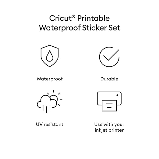 Cricut Printable Waterproof Sticker Set, 20 Transparent Sheets (8.5" x 11") - Compatible with Inkjet Printers - For Joy Xtra, Explore, & Maker Machines-DeskLoop Office