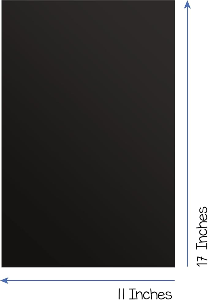 Hygloss Black Cardstock - 11x17-Inch, 50 Sheets, 65 lb/ 176 gsm, Fade-Resistant, Acid-Free Color Card Stock Paper-DeskLoop Office