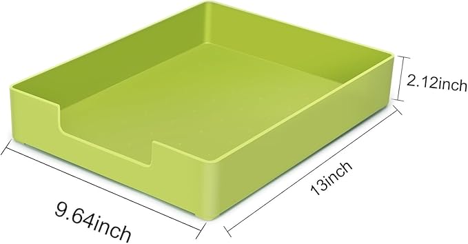 Letter-Size Tray, A4 Plastic Paper Holder File Organizer, Stackable Letter Tray for Office, School, Home Storage (Green)-DeskLoop Office