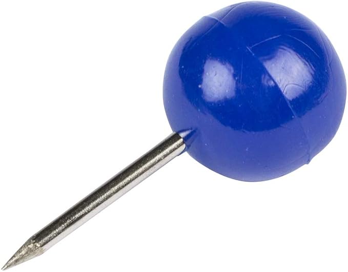 JAM PAPER Colorful Push Pins - Round Head Map Thumb Tacks - Blue Pushpins - 100/Pack-DeskLoop Office
