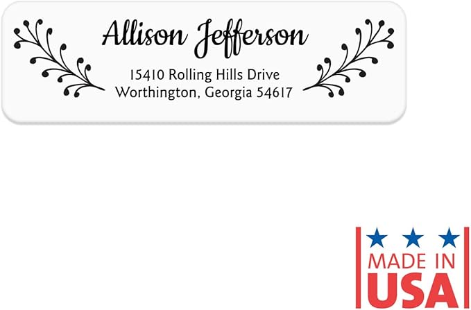Modern Black and White Rolled Address Labels / 500 Personalized Return Address Labels/Designer Address Stickers in Elegant Plastic Dispenser-DeskLoop Office