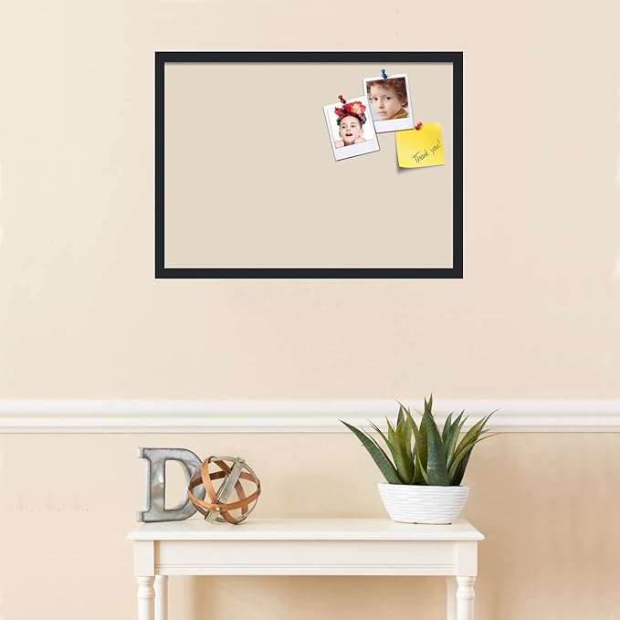 PinPix 28x20 Inch Cork Bulletin Board. This Decorative Framed Pin Board Comes with Desert Pastel Design and a Satin Black Frame. Ideal for Home Office Decor or Message Board (PinPix-1815)-DeskLoop Office