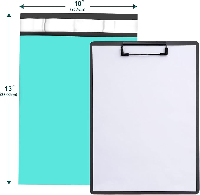 Poly Mailers 10x13 Inch 200 Pcs, Teal Shipping Bags, Mailing Envelopes with Self Seal Adhesive Strip, Waterproof and Tear-Proof Poly Bags for Non-Fragile Items-DeskLoop Office