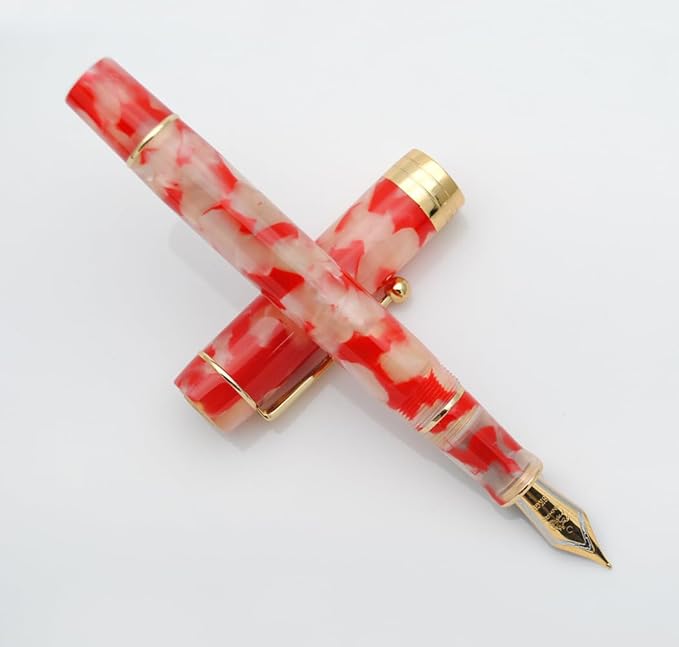 JINHAO 100 Fountain Pen with Ink Converter (Medium Nib 0.7mm, Red White Koi)-DeskLoop Office